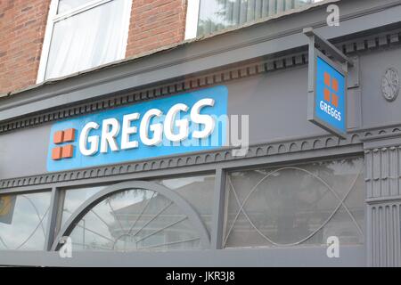 Greggs Bakery à Stratford-sur-Avon, dans le Warwickshire, Angleterre, RU Banque D'Images