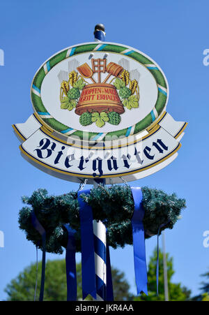 Jardin de bière, ressort standard barrage, village Reinicken, Berlin, Allemagne, Biergarten, Eichborndamm, Reinickendorf, Deutschland Banque D'Images