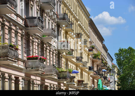 Vieux bâtiments, Fidicinstrasse, cross montagne, Berlin, Allemagne, Altbauten, Kreuzberg, Deutschland Banque D'Images