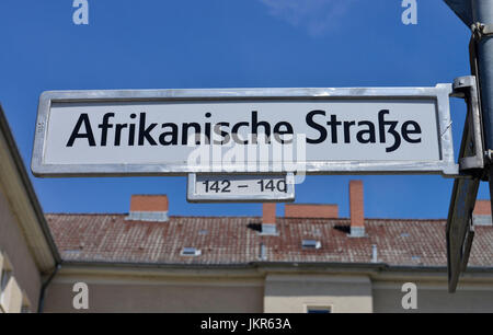 Plaque de rue, quartier Africain, Mariage, milieu, Berlin, Allemagne, Strassenschild, Afrikanisches Viertel, Mitte, Deutschland Banque D'Images