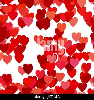 Motif de fond transparent Valentines Day - graphique de scénario de coeurs rouges avec effet d'ombre Illustration de Vecteur