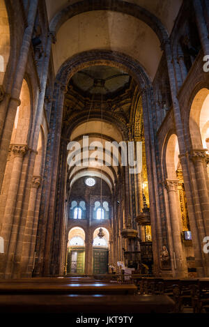 Intérieur de l'Catherdar à Santiago de Compostela, Espagne, Europe. Camino de Santiago. Banque D'Images