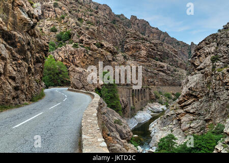 Scala di Santa Regina, Golo, Calacuccia, Corse, France Banque D'Images