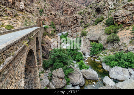 Scala di Santa Regina, Golo, Calacuccia, Corse, France Banque D'Images