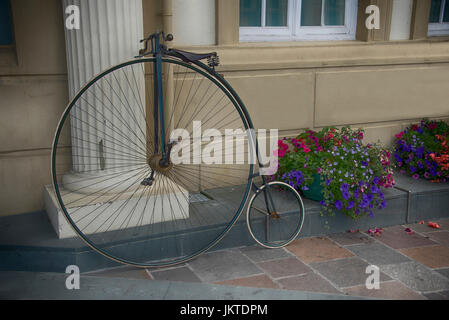 Penny Farthing à vélo Vélo Vintage event en Cumbria, basé à Ulverston. Banque D'Images