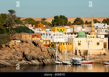 L'Égypte, Assouan, Village nubien sur l'île Eléphantine Siou Banque D'Images