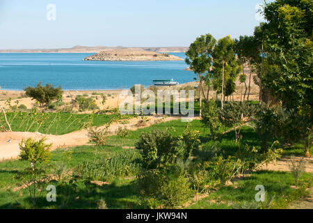 Aegypten, Abou Simbel, Blick vom Hotel Eskaleh auf den Nassser-See, Banque D'Images