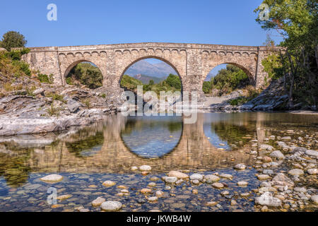 Pont d'd'Altiani, d'Altiani, Corte, Venaco, Corse, France Banque D'Images