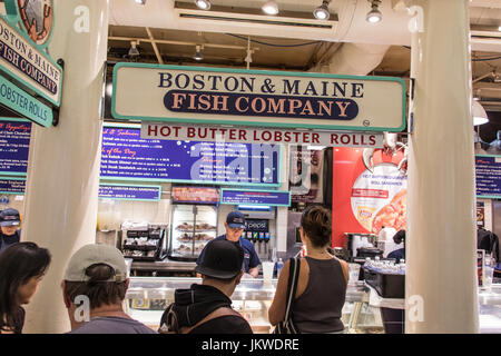 Boston and Maine Fish Company restaurant à Quincy Market, Boston MA, USA Banque D'Images