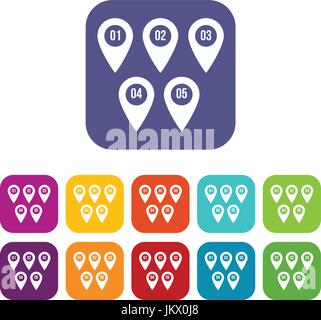 Marques pointeur icons set Illustration de Vecteur