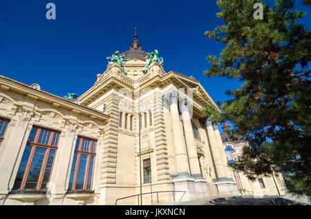 BUDAPEST, HONGRIE - le 22 février 2016 : Le fameux thermes Széchenyi à Budapest, Hongrie Banque D'Images