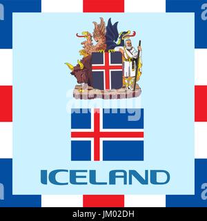 L'enseigne officielle du gouvernement de l'Islande Illustration de Vecteur