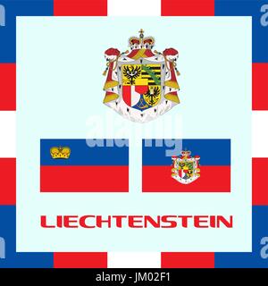 L'enseigne officielle du gouvernement du Liechtenstein Illustration de Vecteur