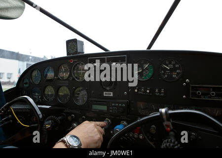 Cabine pilote de petit avion Banque D'Images