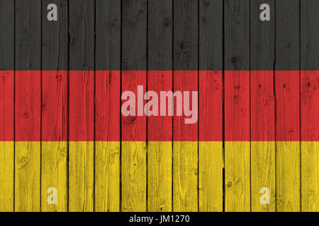 Allemagne drapeau national sur old weathered wood background Banque D'Images