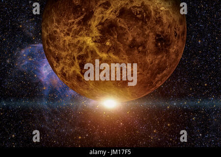 Système solaire - Vénus. C'est la deuxième planète à partir du Soleil. C'est une planète terrestre. Après la Lune, c'est la plus brillante dans l'objet naturel nigh Banque D'Images