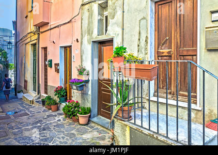 Rue de la vieille ville, Portovenere, Cinque Terre, La Spezia, ligurie, italie Banque D'Images