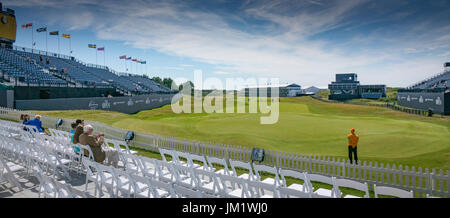 Le 18ème green et fairway au Royal Birkdale Golf Club Banque D'Images