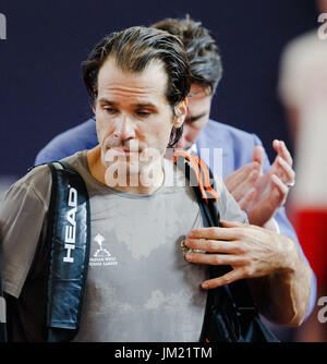 Hambourg, Allemagne, 25 juillet 2017 : Ancien combattant allemand Tommy Haas pendant le dernier match de sa carrière à l'Open 2017 Germanyman à Hambourg Rothenbaum. Crédit : Frank Molter/Alamy Live News Banque D'Images