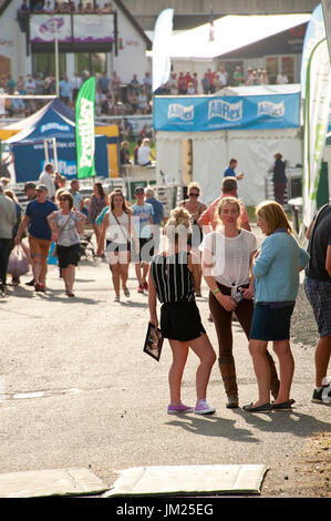 Llanelwedd, Powys, au Royaume-Uni. Le 25 juillet, 2017. Soirée ensoleillé chaud le deuxième jour de la Royal Welsh Show. Le Royal Welsh Show agricole est salué comme le plus grand et plus prestigieux événement du genre en Europe. Plus de 200 000 visiteurs sont attendus cette semaine au cours de la période de quatre jours. Le tout premier spectacle a été à Aberystwyth en 1904 et a attiré 442 entrées de l'élevage. Credit : Graham M. Lawrence/Alamy Live News Banque D'Images