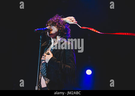 Le chanteur et auteur-compositeur LP live sur la scène du Festival 2017 Gruvillage à Grugliasco, près de Turin (Torino) Photo : Alessandro Bosio Banque D'Images