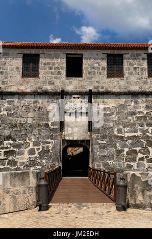 Entrée du château de la Real Fuerza Castilla dans la vieille Havane, Cuba. Banque D'Images