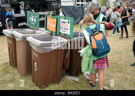 Festival Latitude 2017, Henham Park, Suffolk, UK. Le recyclage tri Banque D'Images