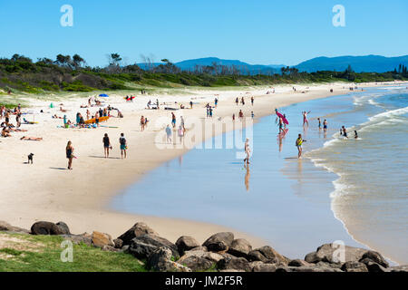 La plage principale de Byron Bay, Nouvelles Galles du Sud, Australie. Banque D'Images