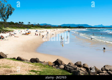 La plage principale de Byron Bay, Nouvelles Galles du Sud, Australie. Banque D'Images