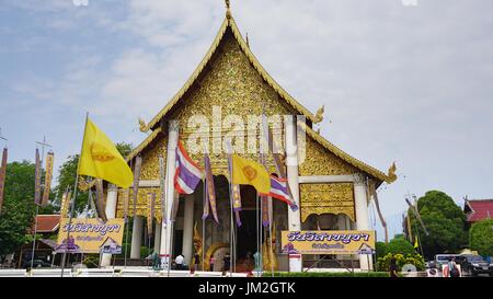 L'église principale de Wat Chedi Luang, temple thaï à Chiang Mai, Thaïlande. Banque D'Images