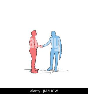 Deux Silhouette Businessman Hand Shake, homme d'affaires Concept Accord Handshake Illustration de Vecteur