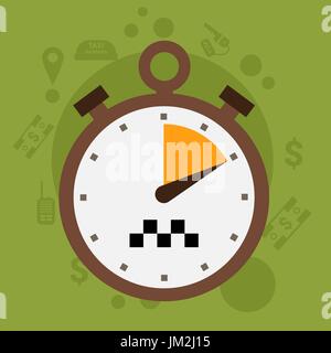 Taxi Voiture vecteur icône chronomètre Illustration de Vecteur
