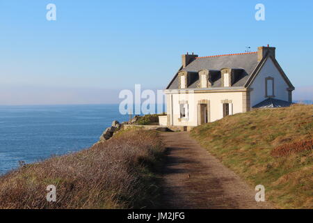 Phare de Poullan-sur-Mer Point en Beuzec Cap Sizun Banque D'Images