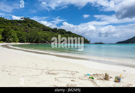 Plage de Port Launay, Marine Resort, parc national du Gros-Morne, Mahe, Seychelles Banque D'Images