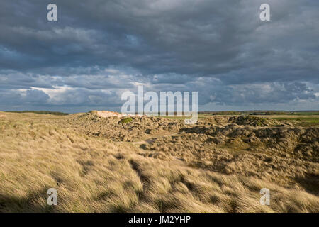 Dunes de sable et la plage, Holkham National Nature Reserve, North Norfolk Banque D'Images