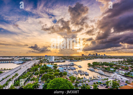 Fort Lauderdale, Floride, États-Unis d'horizon. Banque D'Images