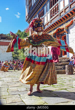 Festival bouddhiste traditionnel, le Bhoutan Bumthang dans Banque D'Images