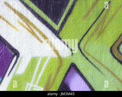 Détails de grafiti avec des couleurs vives sur le mur. Utile pour les fonds, les décors et le concept de travail. Banque D'Images
