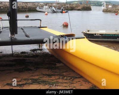 Voile dans le port de Lympstone Devon Banque D'Images