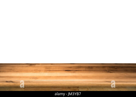 Comptoir en bois vides sur fond blanc Banque D'Images