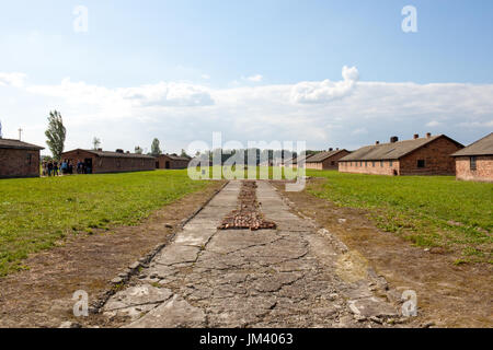 Auschwitz-Birkenau camp de concentration, la Pologne. Banque D'Images