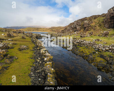 Les restes d'un Viking Boatyard et Canal, Ecosse Banque D'Images