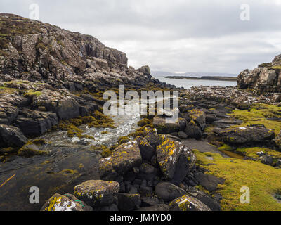 Les restes d'un Viking Boatyard et Canal, Ecosse Banque D'Images