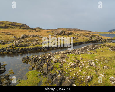 Les restes d'un Viking Boatyard et Canal, Ecosse Banque D'Images