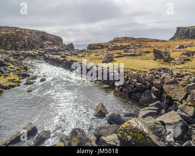 Les restes d'un Viking Boatyard et Canal, Ecosse Banque D'Images