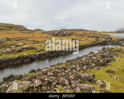 Les restes d'un Viking Boatyard et Canal, Ecosse Banque D'Images