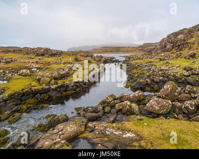 Les restes d'un Viking Boatyard et Canal, Ecosse Banque D'Images