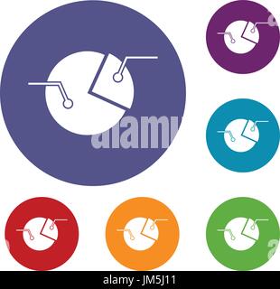 Schéma pourcentage icons set Illustration de Vecteur