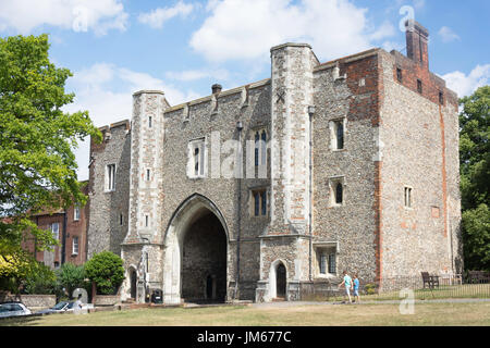 Abbey Gateway, Vintry St.Albans, Jardin, Hertfordshire, Angleterre, Royaume-Uni Banque D'Images