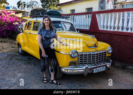 Christine Kolisch loué vintage dodge pour le transport - Viñales, Pinar del Rio, CUBA Banque D'Images